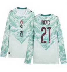 Men 21 Portugal Replica Ruben Neves Long Sleeve Away Jersey 2 Men 21 Portugal Replica Ruben Neves Long Sleeve Away Jersey 2