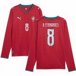 Men 8 Portugal Bruno Fernandes Home Replica Jersey   2