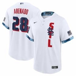 Men's St. Louis Cardinals #28 Nolan Arenado Nike White 2021 MLB All-Star Game Replica Player Jersey