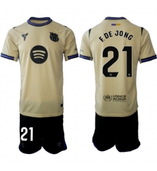 Men FC Barcelona 2026 Soccer Jerseys Beige #21 F.DE JONG