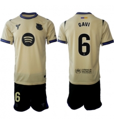 Men FC Barcelona 2026 Soccer Jerseys Beige #6 GAVI Men FC Barcelona 2026 Soccer Jerseys Beige #6 GAVI
