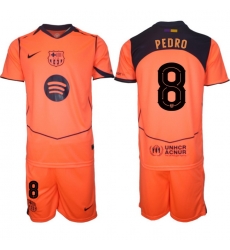 Men FC Barcelona 2026 Soccer Jerseys Orange #8 PEDRO