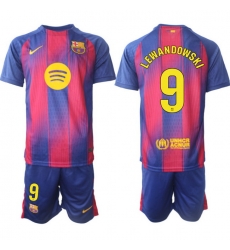 Men FC Barcelona 2026 Soccer Jerseys PinkBlue #9 LEWANDOWSKI