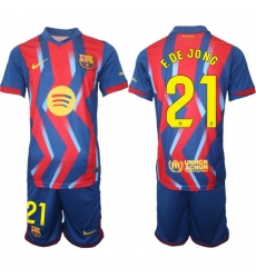 Men FC Barcelona 2026 Soccer Jerseys RedBlue #21 F.DE JONG