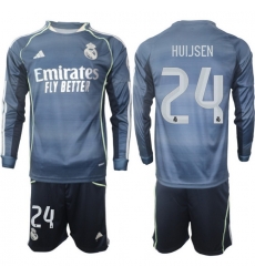 Men Real Madrid 2026 Soccer Jerseys DarkBlue Long #24 HUIJSEN Men Real Madrid 2026 Soccer Jerseys DarkBlue Long #24 HUIJSEN