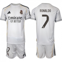 Men Real Madrid 2026 Soccer Jerseys White #7 RONALDO
