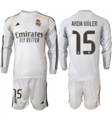 Men Real Madrid 2026 Soccer Jerseys White Long #15 ARDA GULER Men Real Madrid 2026 Soccer Jerseys White Long #15 ARDA GULER