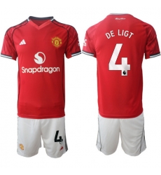 Men Manchester United 2026 Soccer Jerseys Red #4 DE LIGT