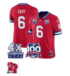 Men Giants #6 Dart Red R U S E Stitched NFL Jersey