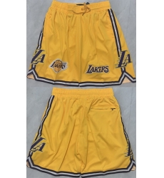 Men Los Angeles Lakers Yellow 2025 Shorts  