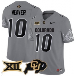 Men Colorado Buffaloes #10 Xavier Weaver Gray Vapor Limited Stitched Football Jersey