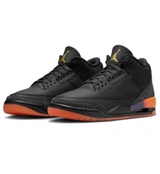 Nike Air Jordan 3 Black Orange Men Shoes 24Z95