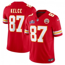 Men Kansas City Chiefs 87 Travis Kelce Red 2023 F U S E  Vapor Untouchable Limited Stitched 2024 Super Bowl LVIII Jersey