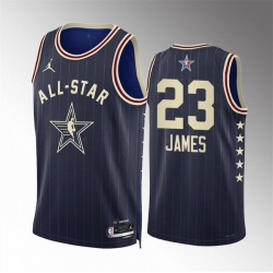 Men 2024 All Star 23 LeBron James Navy Stitched Basketball Jersey