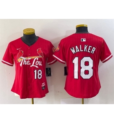 Women St  Louis Cardinals 18 Jordan Walker Red 2024 City Connect Limited Stitched Baseball Jersey