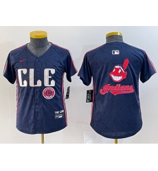 Youth Cleveland Guardians Team Big Logo Navy 2024 City Connect Stitched Baseball JerseyS 1