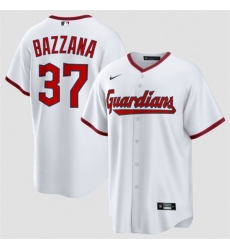 Men Cleveland Guardians  37 Travis Bazzana White Home Limited Stitched Baseball Jersey