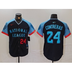 Men National League 24 William Contreras Navy 2024 All Star Limited Stitched Baseball Jersey 1