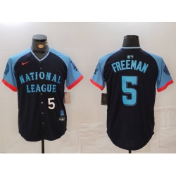 Men National League 5 Freddie Freeman Navy 2024 All Star Limited Stitched Baseball Jersey 6