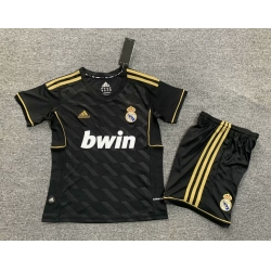 Youth Retro Soccer Jerseys Real Madrid CF Black 11 12