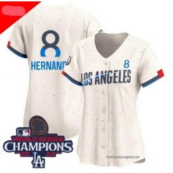 Women Nike Los Angeles Dodgers Enrique Hernandez #8 Ice Cream 2024 World Series Champions Stitched MLB Jersey