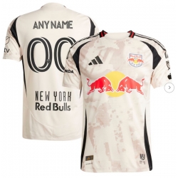 Men New York Red Bulls adidas Tan 2025 Stone Kit Authentic Custom Jersey