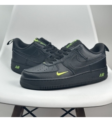 Men Nike Air Force One Black Green Logo Shoes