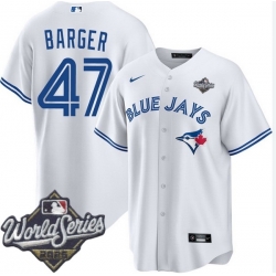 Men Toronto Blue Jays 47 Addison Barger Cool Base Stitched Baseball Jersey White