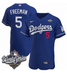 Men Los Angeles Dodgers 5 Freddie Freeman 2025 World Series Cool Base Stitched Baseball Jersey Blue Men Los Angeles Dodgers 5 Freddie Freeman 2025 World Series Cool Base Stitched Baseball Jersey Blue