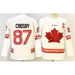 Men Canada Hockey 87 Sidney Crosby White With C Patch Stitched Jersey