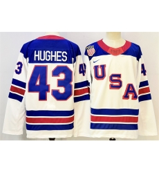 Men USA 43 Quinn Hughes White 2025 2026 Stitched Jersey
