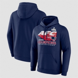 Men New England Patriots Navy 2025 AFC Champions Quick Pass Hoodie