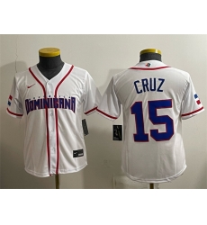 Women Dominican Republic Baseball  15 Oneil Cruz White 2026 World Baseball Classic Home Stadium Stitched Baseball Jersey Run Small 