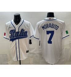 Men Italy Baseball  7 Nick Morabito White 2026 World Baseball Classic Home Stadium Stitched Jersey