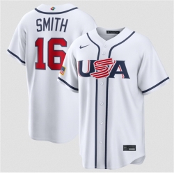 Men USA Baseball  16 Will Smith White 2026 World Baseball Classic Home Stadium Stitched Jersey