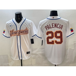 Men Venezuela Baseball  29 Daniel Palencia White 2026 World Baseball Classic Home Stadium Stitched Jersey