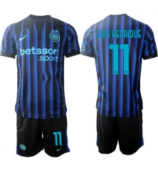 Men Internazionale 2026 Soccer Jerseys BlueBlack #11 LUIS HENRIQUE