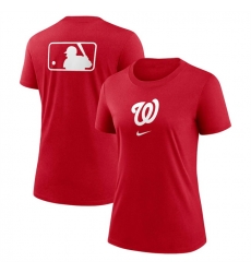 Women Washington Nationals Red Early Work Tri Blend Dri FIT T Shirt