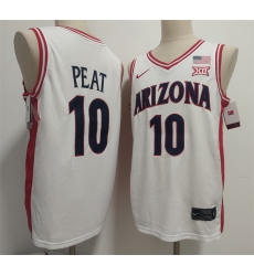 Men Arizona Wildcats  10 Koa Peat White Stitched Jersey